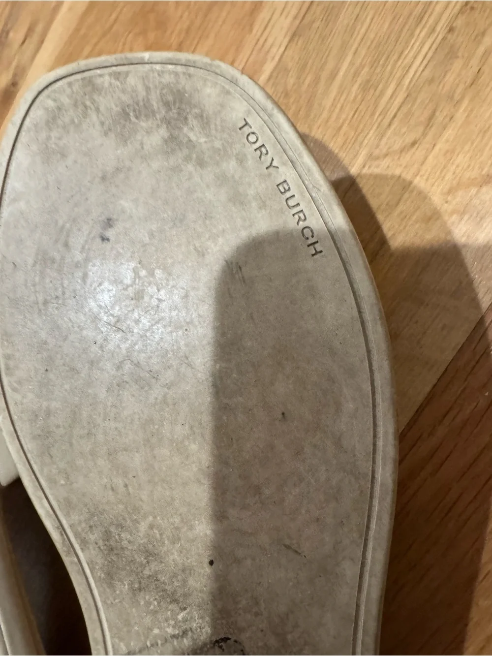 Tory Burch Cream Double T Sport Slide